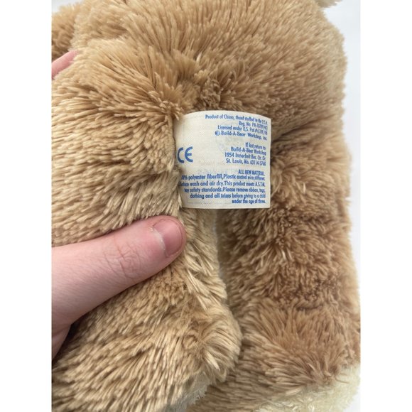 Build-A-Bear Workshop 14 inch Tall Buddy Brown Bunny Rabbit Fluffy Pink Tan - Picture 5 of 6